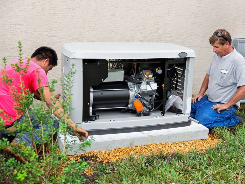 Technicians install a whole home generator to prepare for summer storms in Southeast Michigan.
